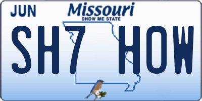 MO license plate SH7H0W