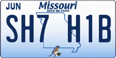 MO license plate SH7H1B