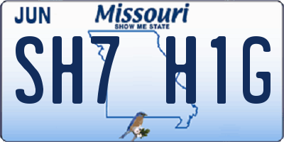 MO license plate SH7H1G