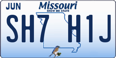 MO license plate SH7H1J