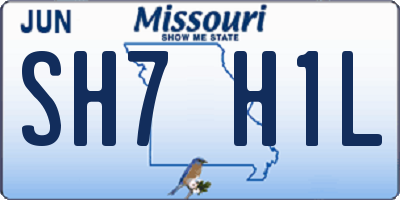MO license plate SH7H1L