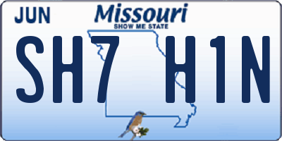 MO license plate SH7H1N