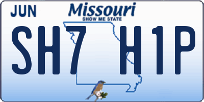 MO license plate SH7H1P