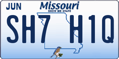 MO license plate SH7H1Q