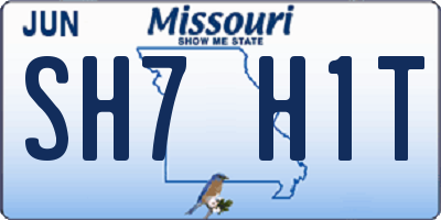 MO license plate SH7H1T
