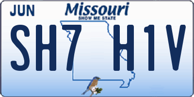 MO license plate SH7H1V