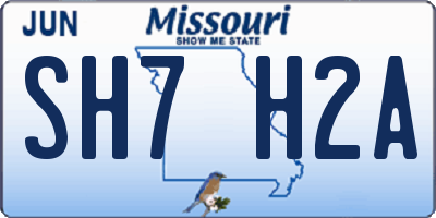 MO license plate SH7H2A