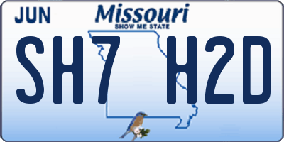 MO license plate SH7H2D