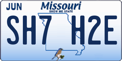 MO license plate SH7H2E