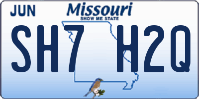 MO license plate SH7H2Q