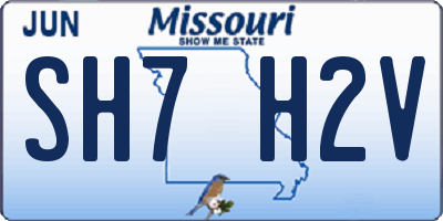 MO license plate SH7H2V