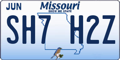 MO license plate SH7H2Z