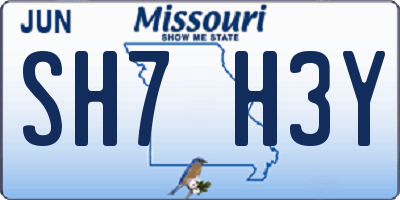 MO license plate SH7H3Y