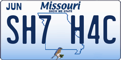 MO license plate SH7H4C