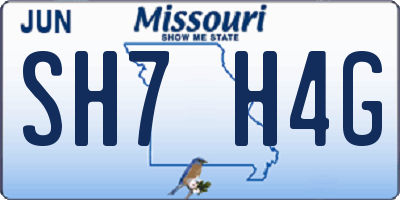 MO license plate SH7H4G