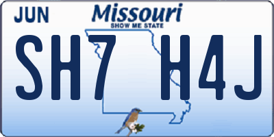 MO license plate SH7H4J