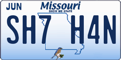 MO license plate SH7H4N
