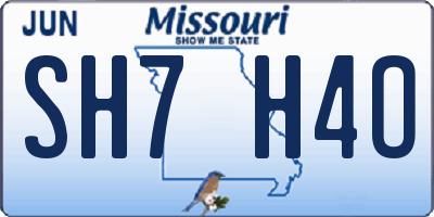 MO license plate SH7H4O