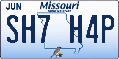 MO license plate SH7H4P