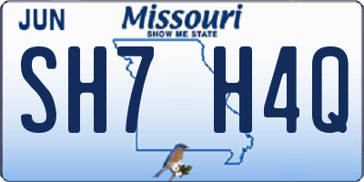 MO license plate SH7H4Q