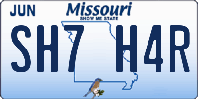 MO license plate SH7H4R