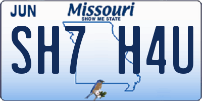 MO license plate SH7H4U