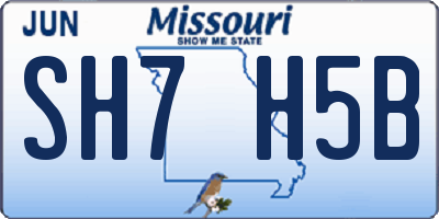 MO license plate SH7H5B
