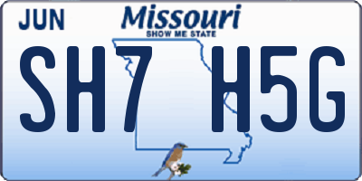 MO license plate SH7H5G