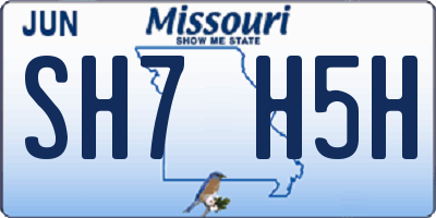 MO license plate SH7H5H