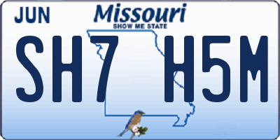 MO license plate SH7H5M