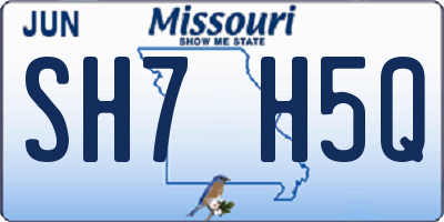 MO license plate SH7H5Q