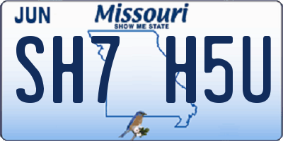 MO license plate SH7H5U