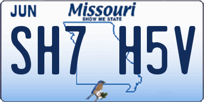 MO license plate SH7H5V