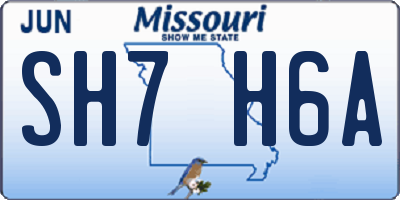 MO license plate SH7H6A