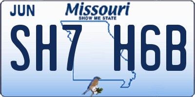 MO license plate SH7H6B