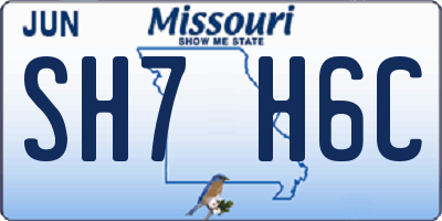 MO license plate SH7H6C