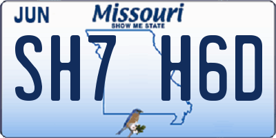 MO license plate SH7H6D