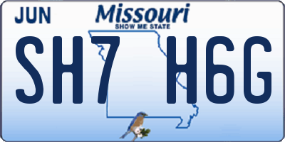 MO license plate SH7H6G