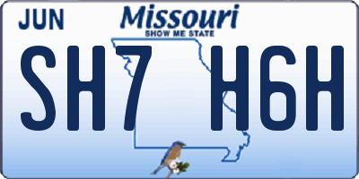 MO license plate SH7H6H