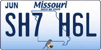 MO license plate SH7H6L