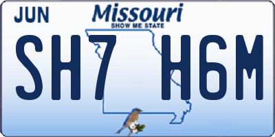 MO license plate SH7H6M