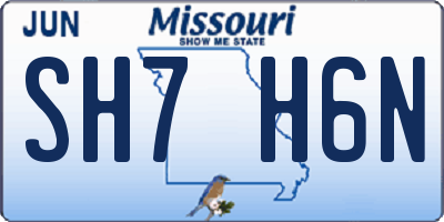 MO license plate SH7H6N