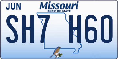MO license plate SH7H6O