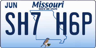MO license plate SH7H6P