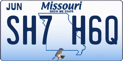 MO license plate SH7H6Q