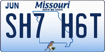 MO license plate SH7H6T