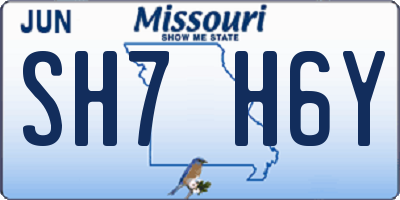 MO license plate SH7H6Y