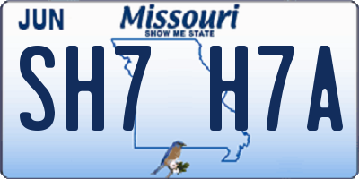 MO license plate SH7H7A
