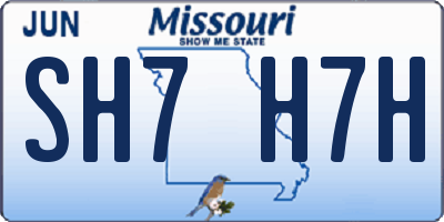 MO license plate SH7H7H