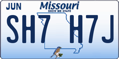 MO license plate SH7H7J